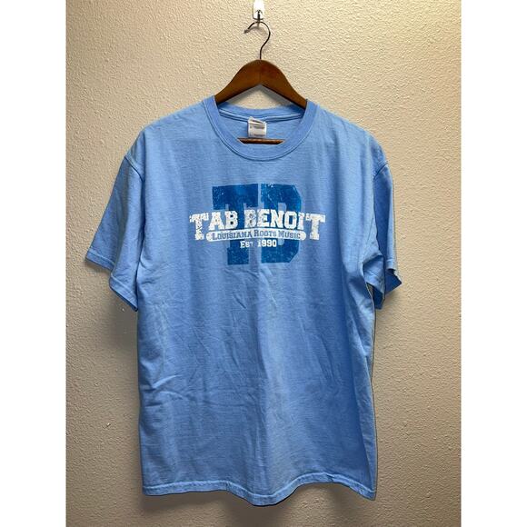 Vintage Tab Benoit Shirt Lousiana Roots Music Blue Tour Concert Graphic Tee L - Picture 1 of 8